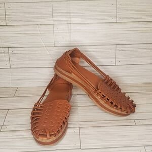 Nisolo Womens Huarache Sandals Brown 8 Summer Comfort Flats Slide On    Good pre